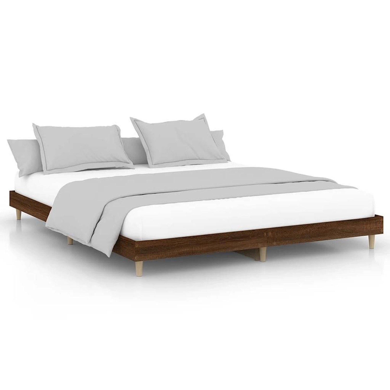 vidaXL Bettgestell ohne Matratze Braun Eichen-Optik 120x200 cm Holzwerkstof günstig online kaufen