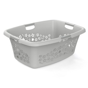Rotho Wäschekorb Flowers 50 l Cool Grey