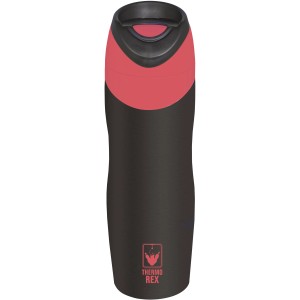 Schwarzer Thermo Rex Isolierbecher (450 ml) mit rotem Akzent für warme Getränke.