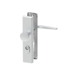 Basi Schutzbeschlag Alu F1, Wechselgarnitur für Haus- und Wohnungstüren, eckiges Langschild.