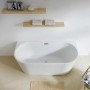 Weiße Steinkamp Vorwand-Badewanne Loft, 180x80 cm, aus Acryl mit Überlaufgarnitur.