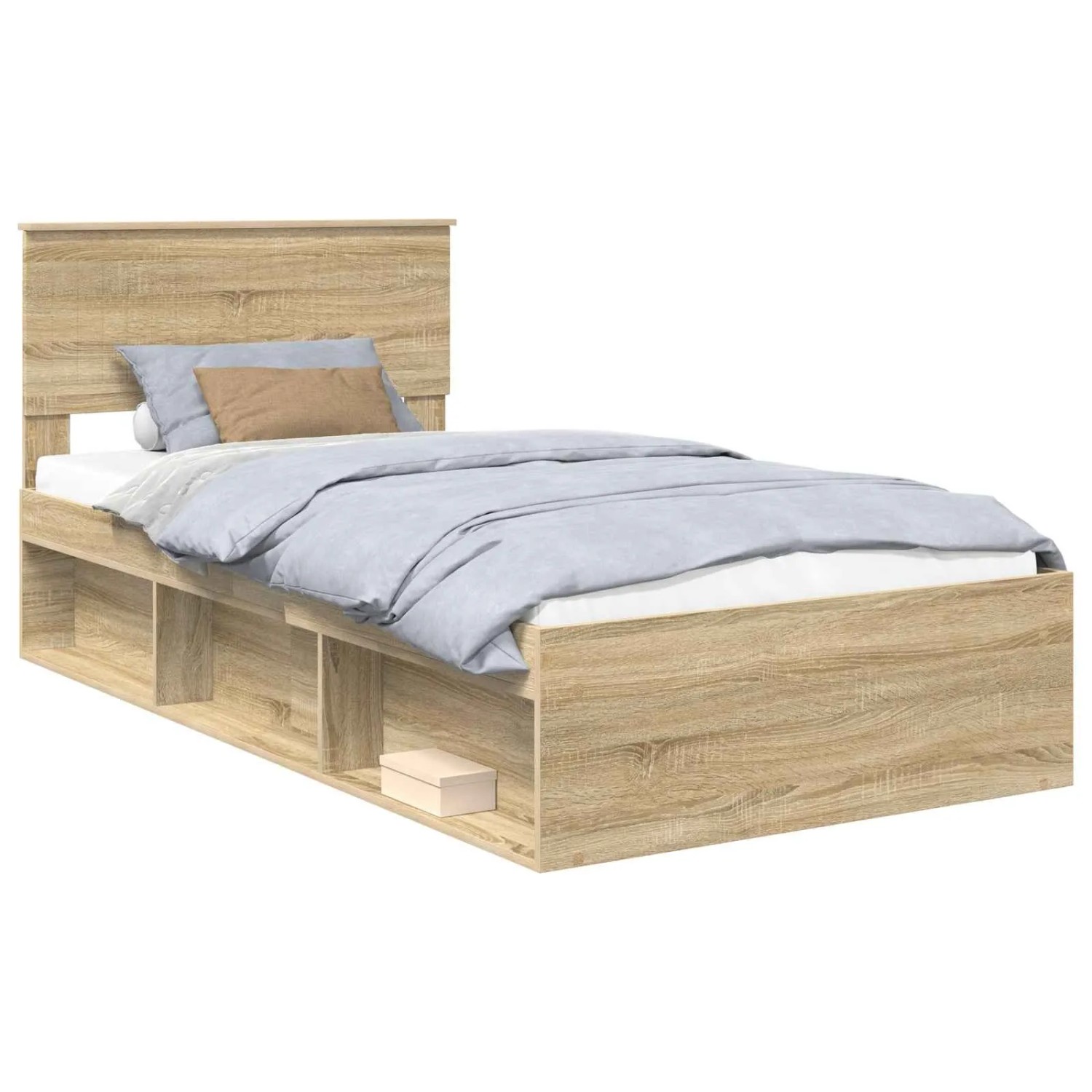 vidaXL Bettrahmen Sonoma 100 x 200 cm Massives Kiefernholz 3410638