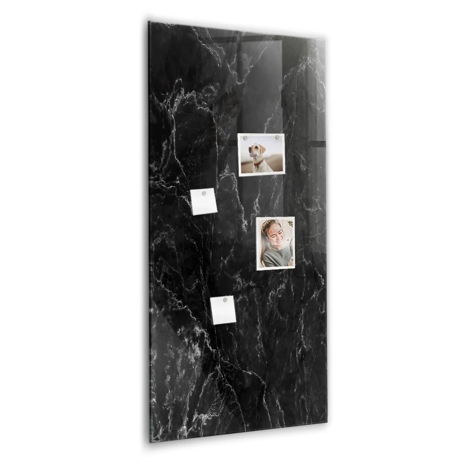 Tulup Beschreibbare Glasmagnettafel Dunkler Marmor 60x120 cm Magnettafel Büro Glas Weißer Marker Glassboard Magnetisch