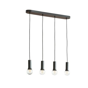 Schwarze Lindby Pendelleuchte Fipas, 4-flammig, aus Metall für Wohn- und Esszimmer.