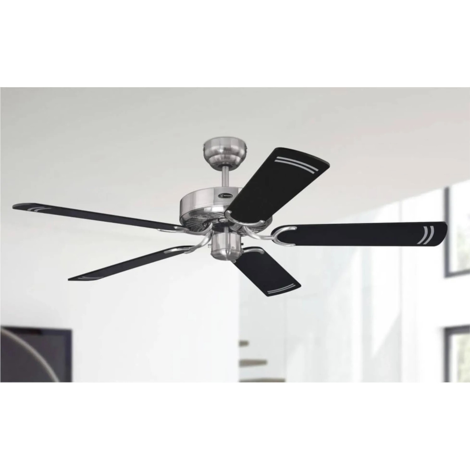 WESTINGHOUSE Deckenventilator Cyclone Stahl, 132 cm, mit Fernbedienung.