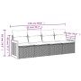 Beige 4-tlg. Garten-Sofagarnitur aus Poly Rattan mit Kissen. Gartenmöbel für Terrasse und Garten.