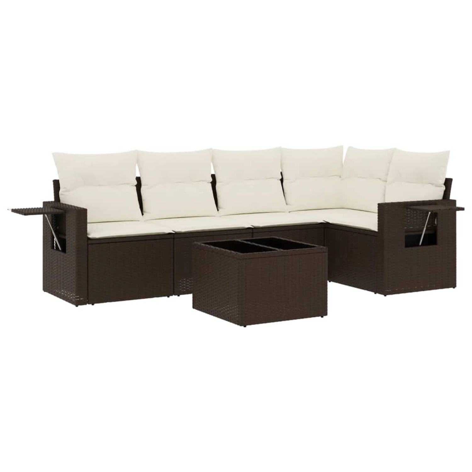 vidaXL 6-Tlg Garten-Sofagarnitur mit Kissen Braun Poly Rattan 3220142 günstig online kaufen