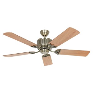 CASAFAN Deckenventilator Eco Elements 132 cm, Messing Antik mit Holzflügeln.