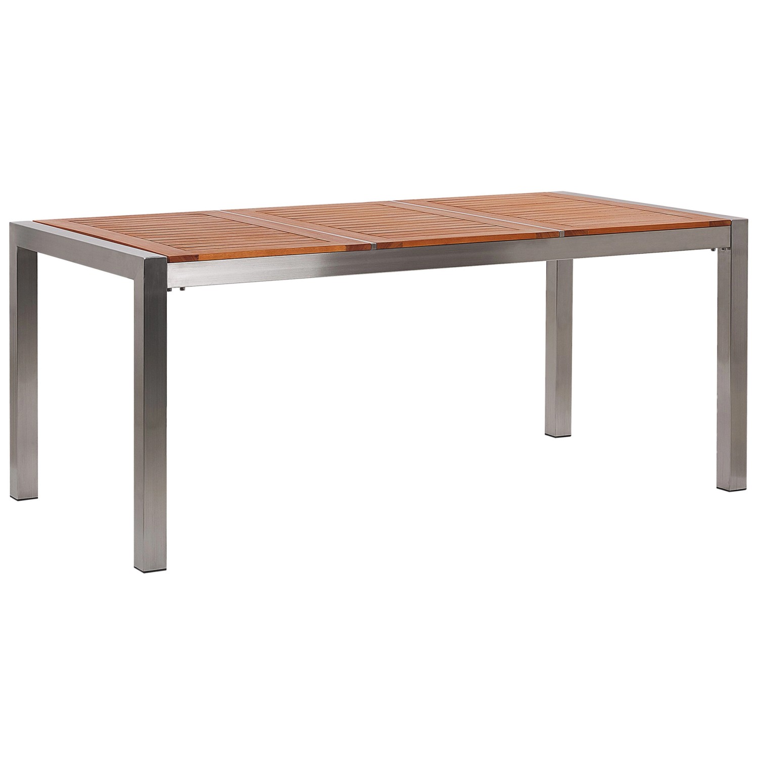 Beliani Gartentisch GROSSETO Heller Holzfarbton Silber 180x90x74 günstig online kaufen