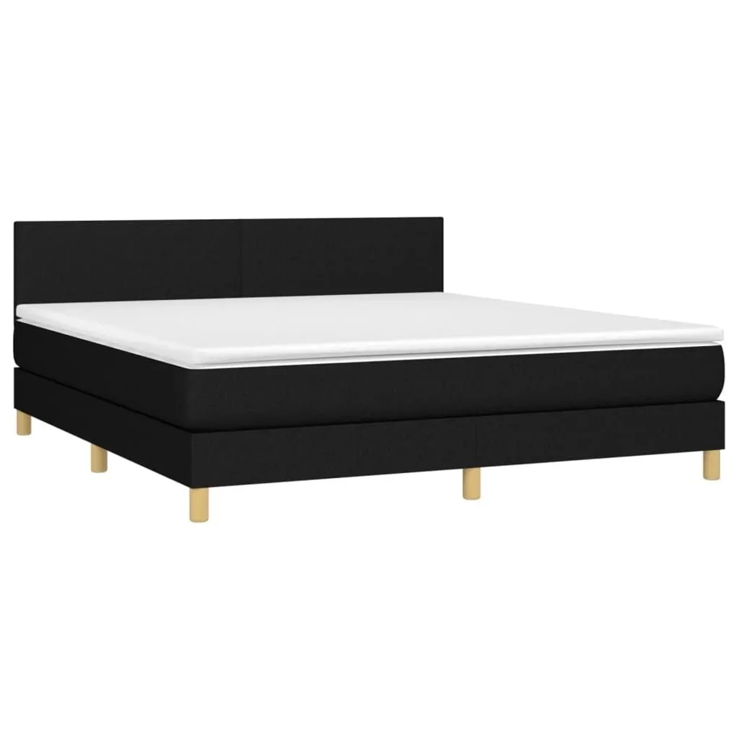 vidaXL Boxspringbett mit Matratze & LED Schwarz 180x200 cm Stoff 3133575 günstig online kaufen