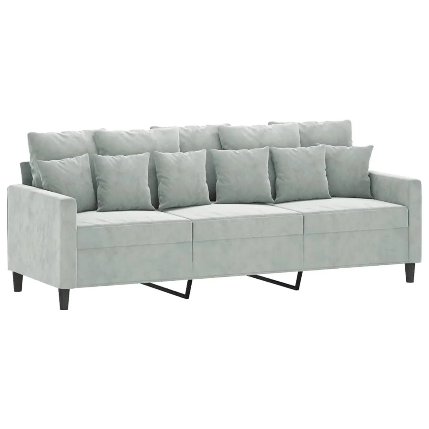 vidaXL 3-Sitzer-Sofa Hellgrau 180 cm Samt 359313 günstig online kaufen