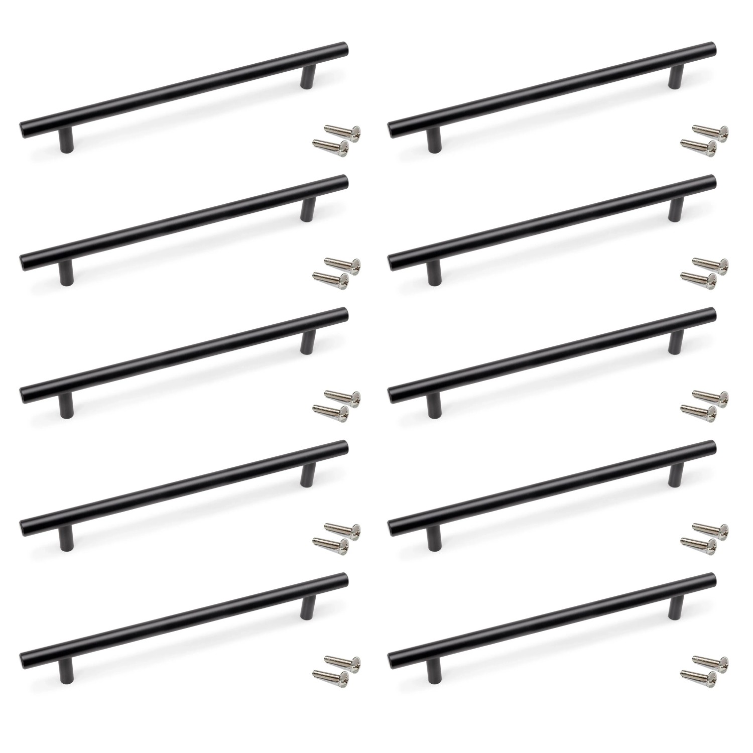 Emuca Lot von 10 Möbelgriffe Orlando L274 mm 224 mm Achsenabstand Stahl Nickel Satiniert