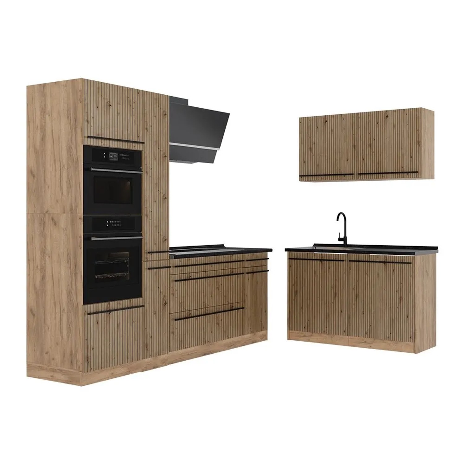 Vicco Eckküche R-Line Artisan-Eiche/Goldkraft Eiche 230 x 207 Arbeitsplatte Anthrazit Art Nr 67485