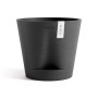 Ecopots Pflanztopf Venice 2, dunkelgrau, 20 cm. Stilvoller Blumentopf mit Untersetzer für Innen- und Außenbereich.