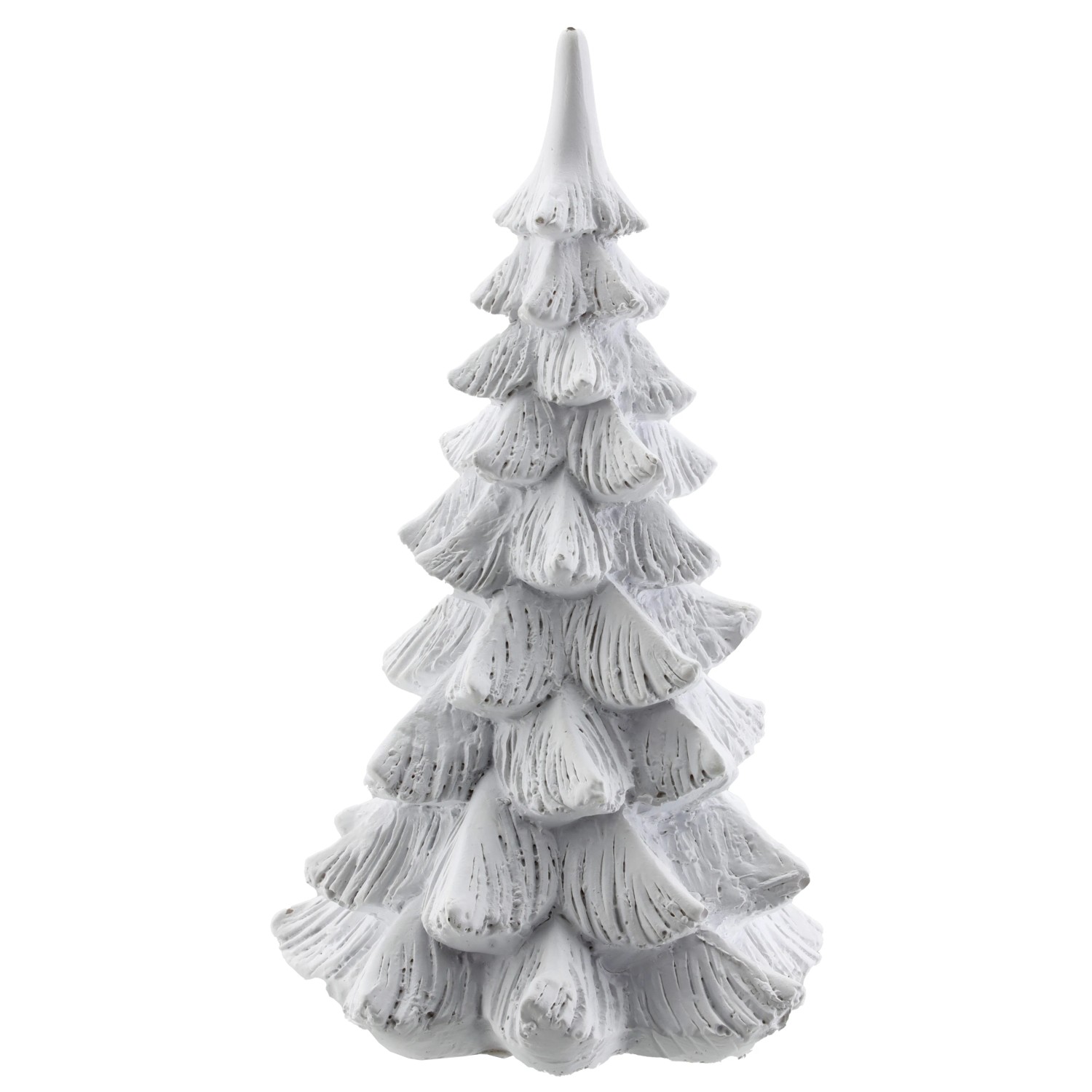 Tannenbaum Stehend aus Polyresin 15,5 cm Weiß