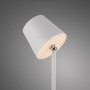 Weiße Just Light Akku-LED-Tischleuchte Boteria, schwenkbarer Kopf, dimmbar, für Innen & Außen.