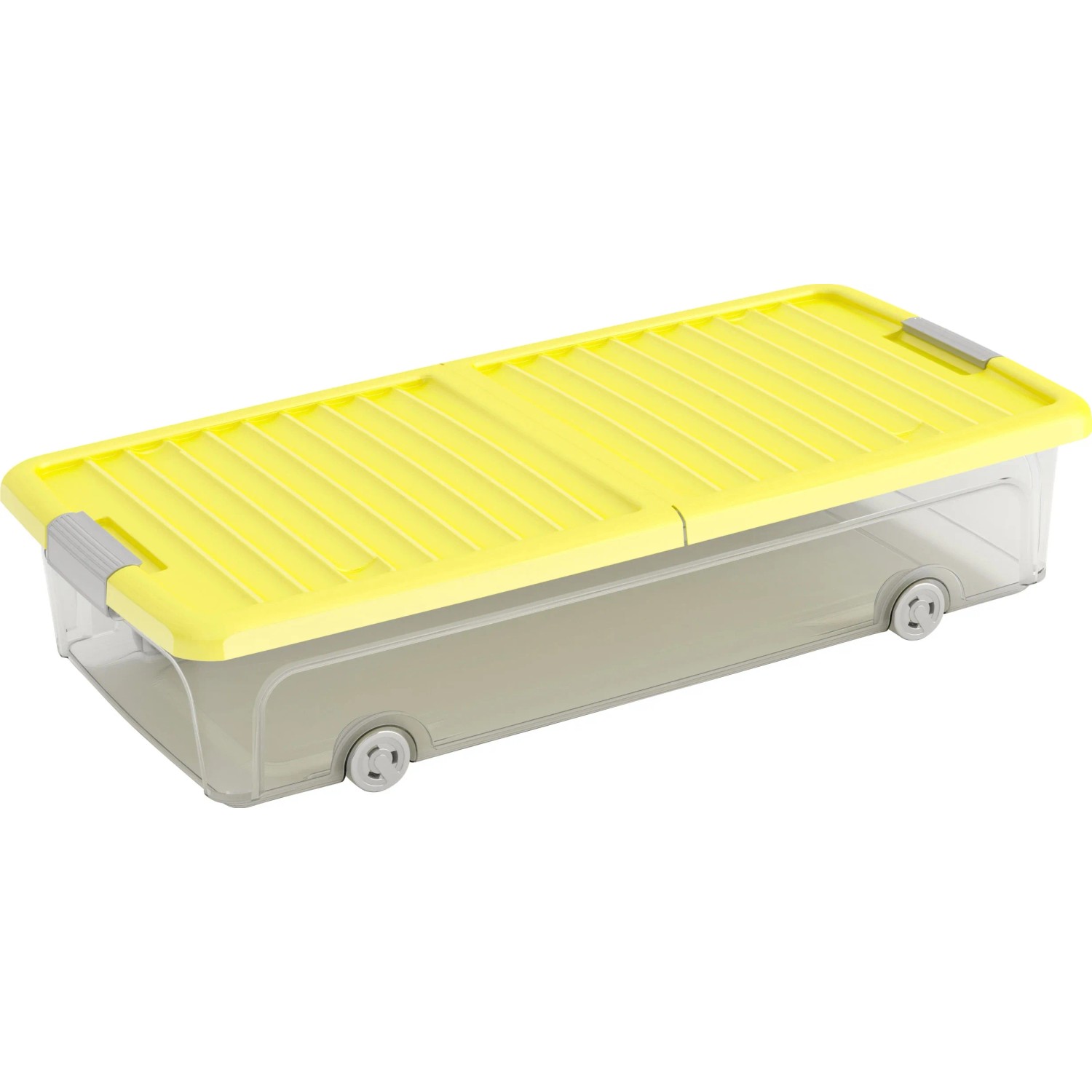 ZOFUN 4-teilige Aufbewahrungsboxen Mit Deckel – 26x18x16 Cm, BPA-frei, Stapelbar, 4 Farben (Blau, Grün, Gelb, Orange)