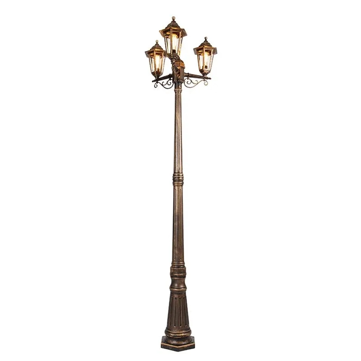 QAZQA Antike Außenlaterne Gold 3 Flammig IP44 New Haven
