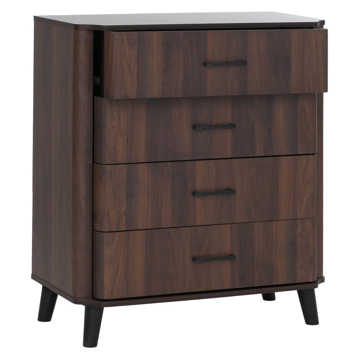 MCW Kommode P42 4 Schubladen MDF 92x80x40cm Walnuss-Optik