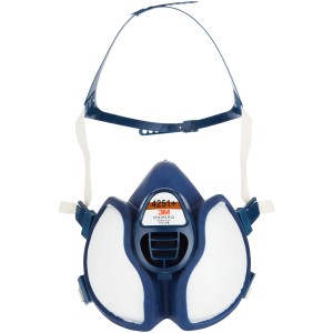 3M 4251+ Maske für Farbspritzarbeiten, Atemschutzmaske mit A1-Schutz, blau/weiß.
