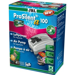 Verpackung der JBL ProSilent a100 Aquariumluftpumpe für Aquarien von 40-150l.