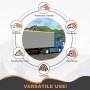 Anwendungsbereiche der grauen WOLTU Abdeckplane 3x3m: Auto, Boot, Baustelle, Camping, Landwirtschaft, Transport