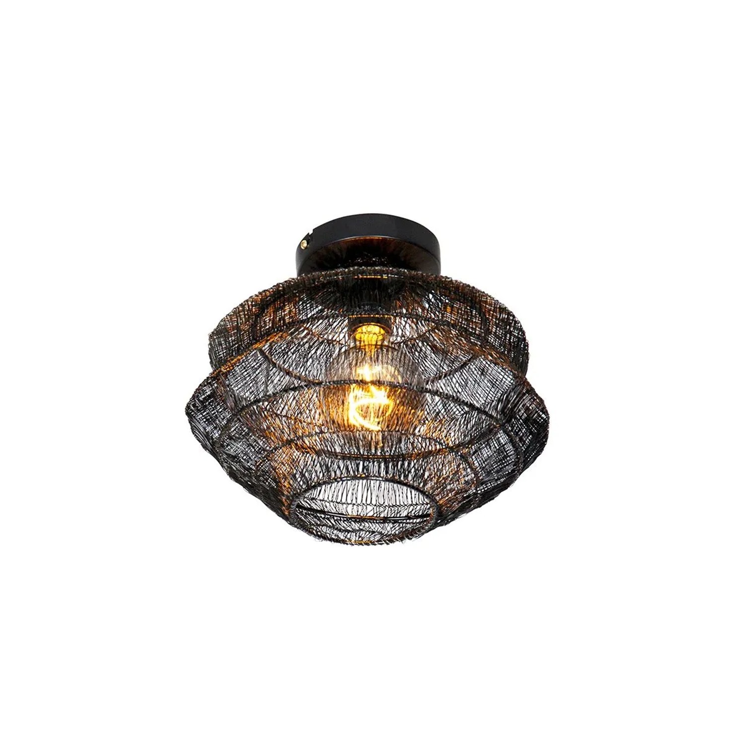 QAZQA Orientalische Deckenlampe Schwarz 25 cm Vadi