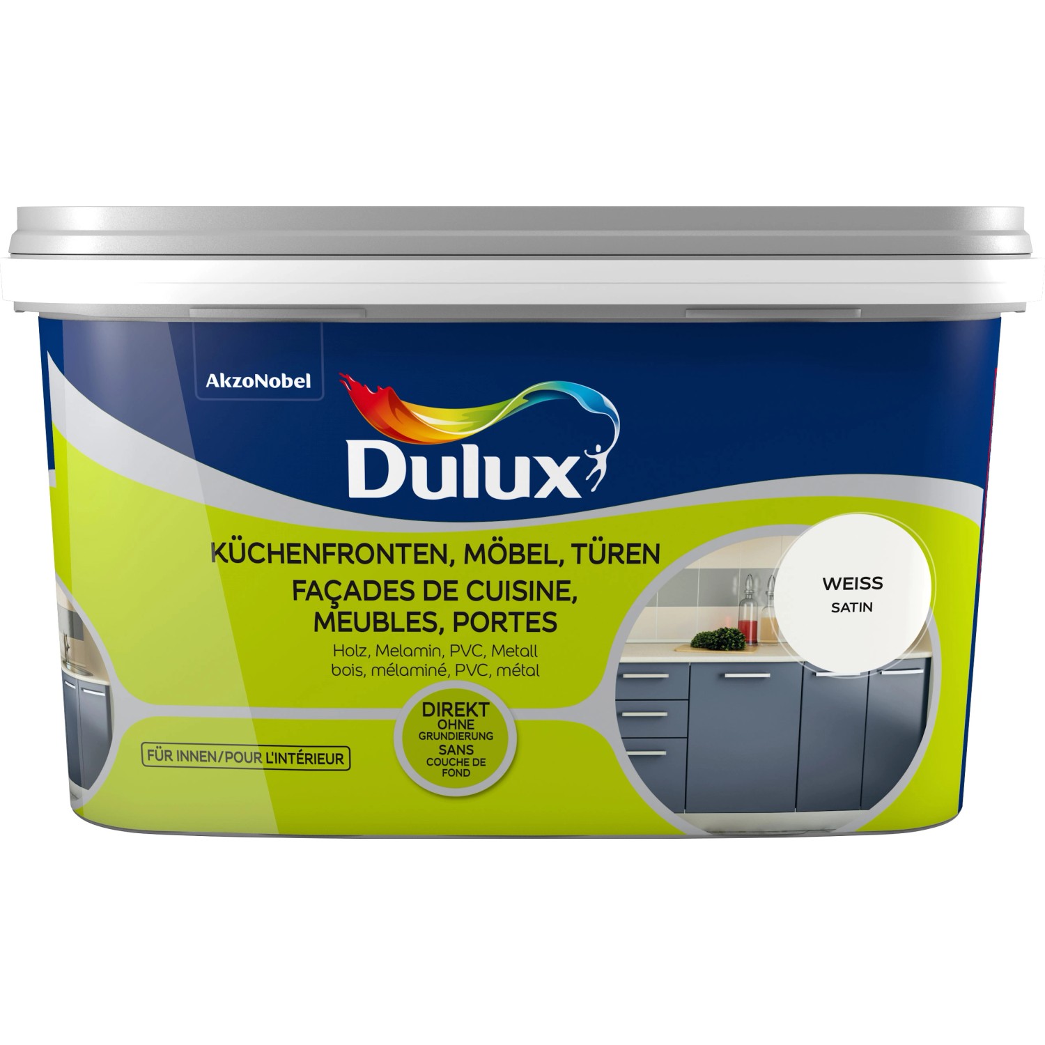 Dulux Fresh Up Lack für Küchen, Möbel und Türen Satin Weiß 2 l