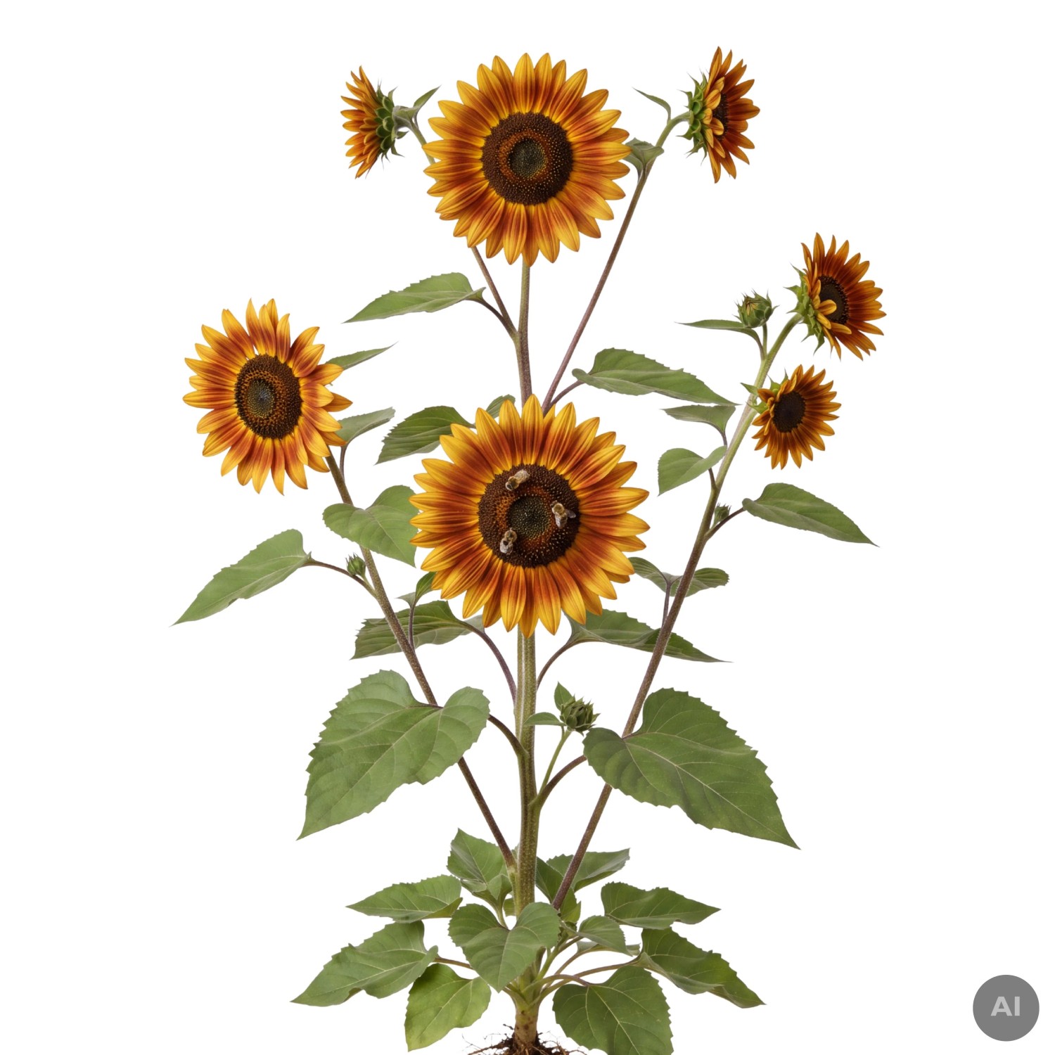 LaCaTho Sonnenblume Herbstschönheit Samen Helianthus Annuus 100 Samen Orange-Rot Blüten