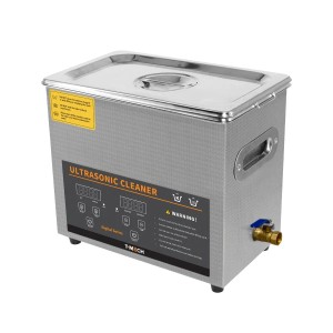 Monstershop T-Mech Ultraschallreiniger 6L aus Edelstahl mit digitalem Display und Korb.