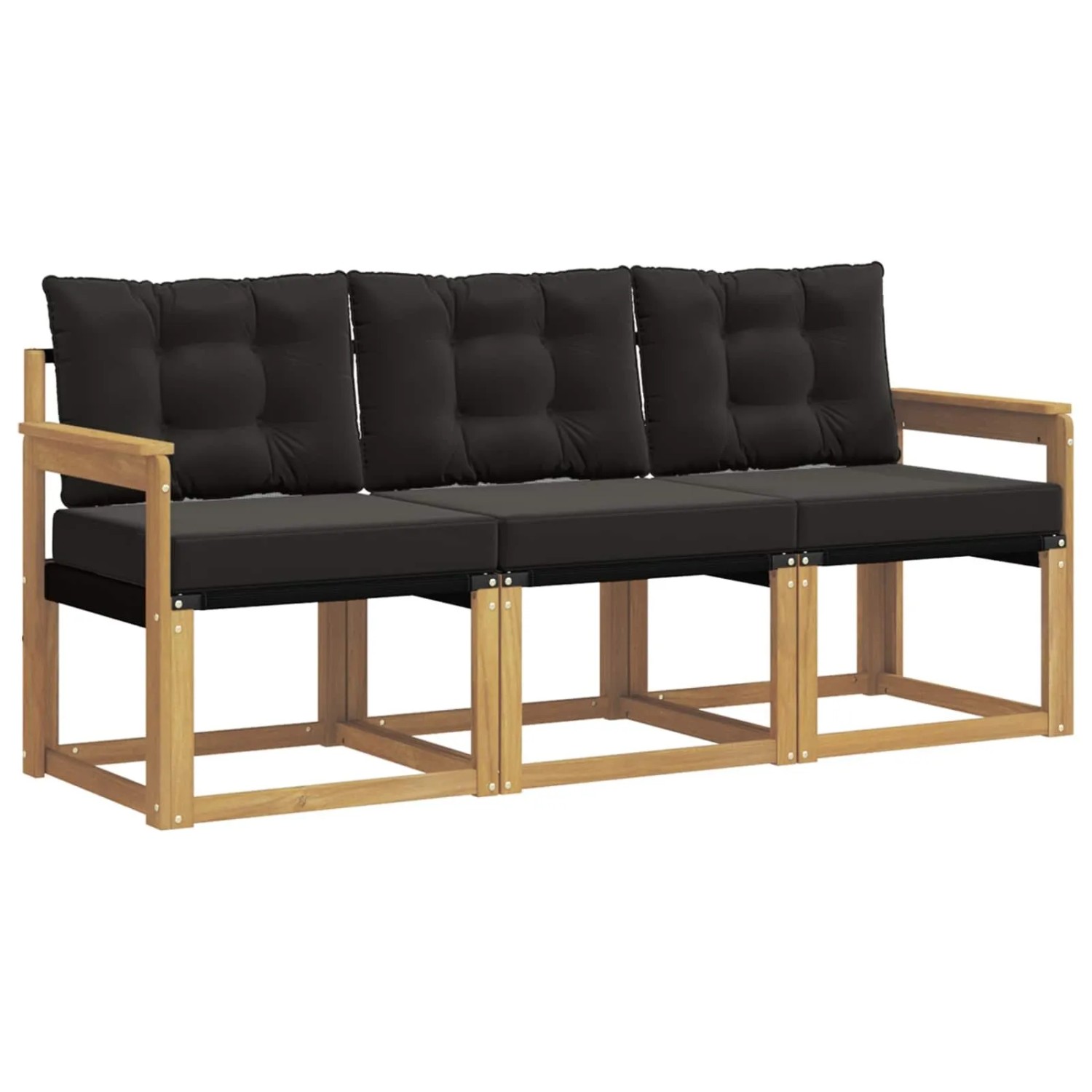 vidaXL Outdoor-Sofagarnitur mit Kissen 3-Tlg Weiß und Schwarz 3389158