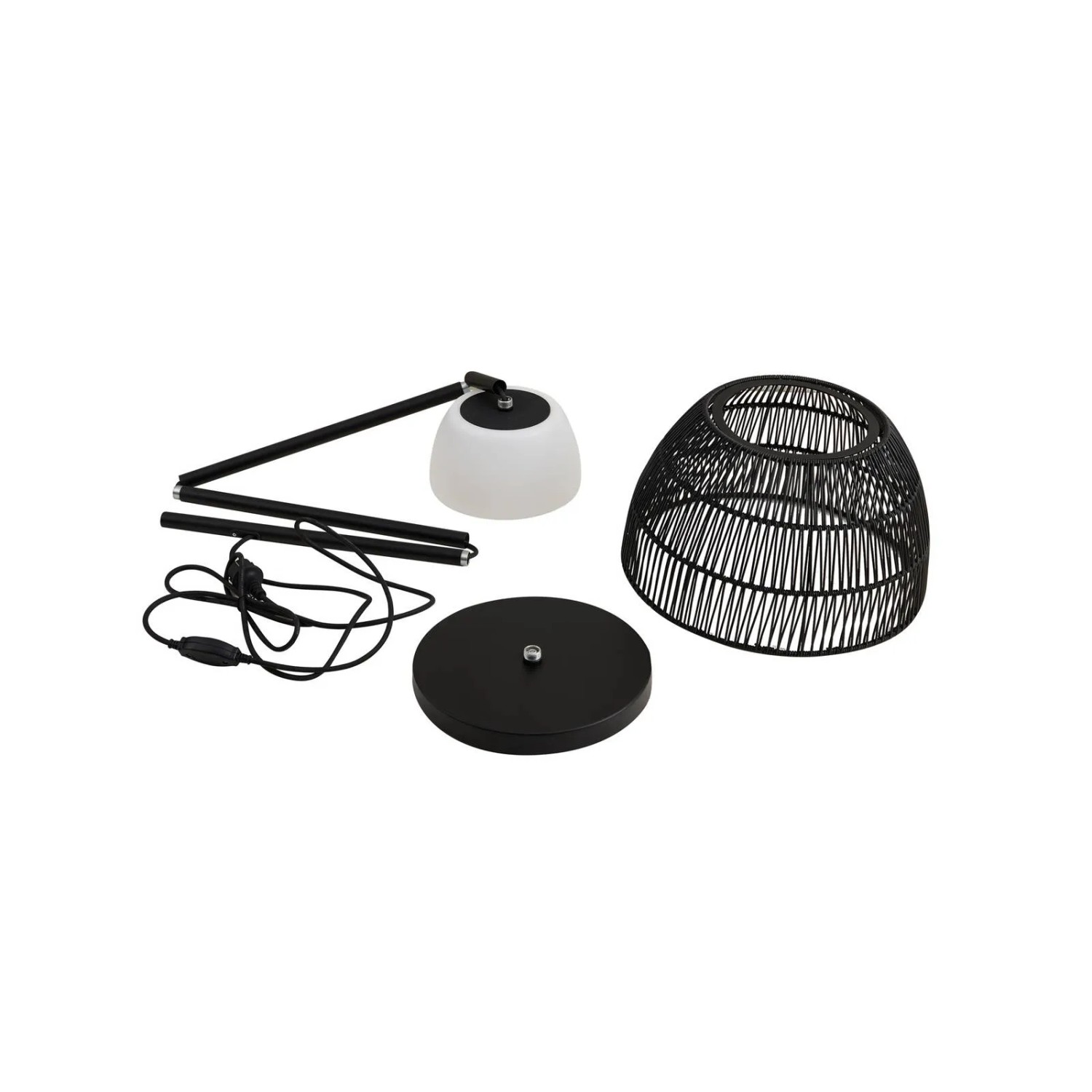 Lucande LED Heribio Außenleuchte, schwarz, Metall, 1-flammig, zerlegt. Spritzwassergeschützt.