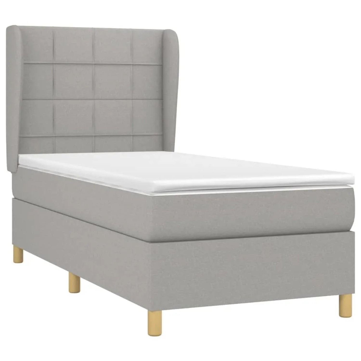 vidaXL Boxspringbett mit Matratze Hellgrau 100x200 cm Stoff 3128501 günstig online kaufen