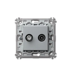 TEM MODUL PLUS Antennen Steckdose Silber TVSat UP