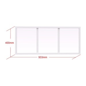 Weißes Vente-unique Oberlicht Bayview, 93x40 cm, aus Aluminium mit 3 Glasfeldern. Rechteckiges Fenster.