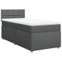 Dunkelgraues vidaXL Boxspringbett (80x200 cm) mit Matratze und Kopfteil.