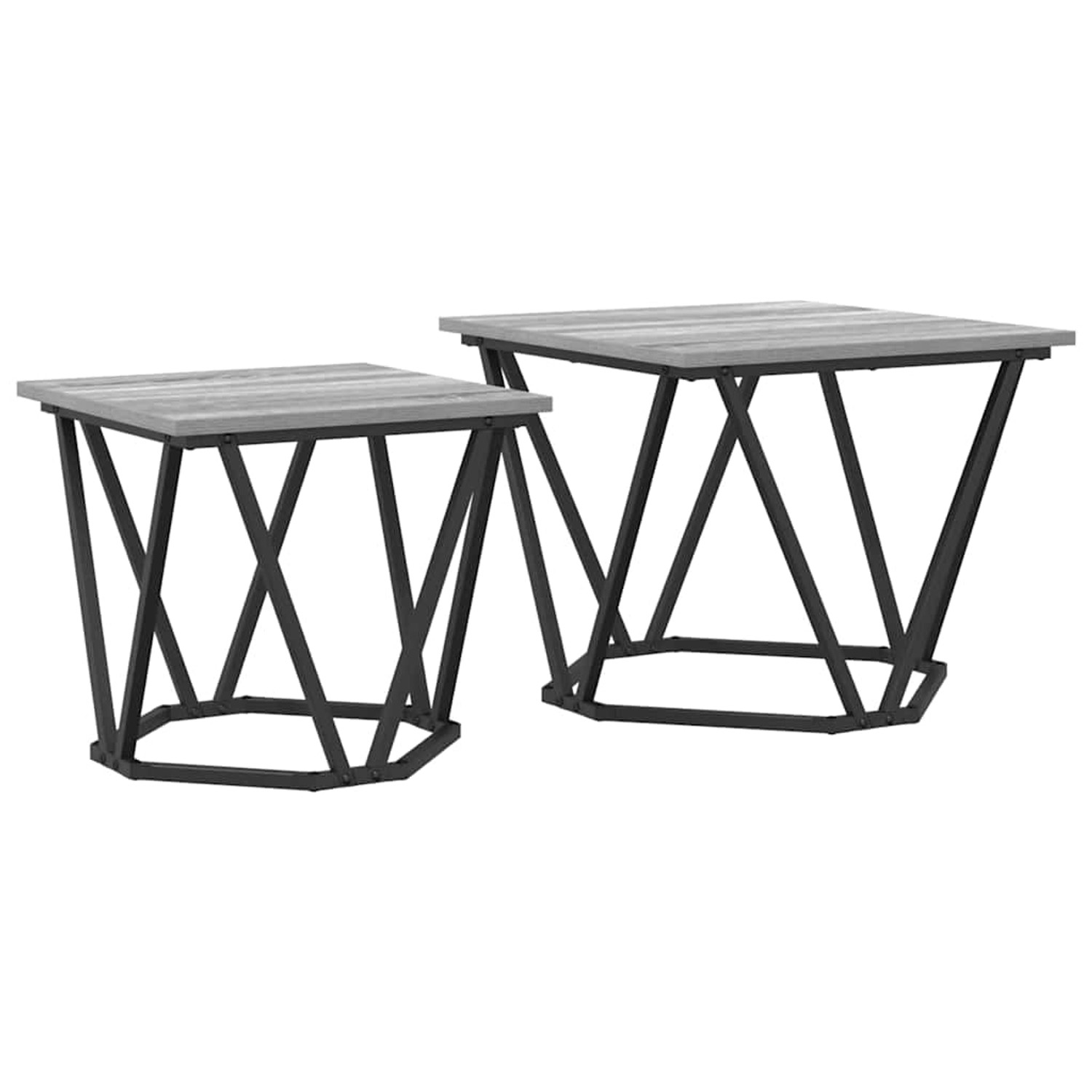 vidaXL Beistelltisch-Set 2 Stk Grau Sonoma 50 x 50 x 40 cm 868270 günstig online kaufen