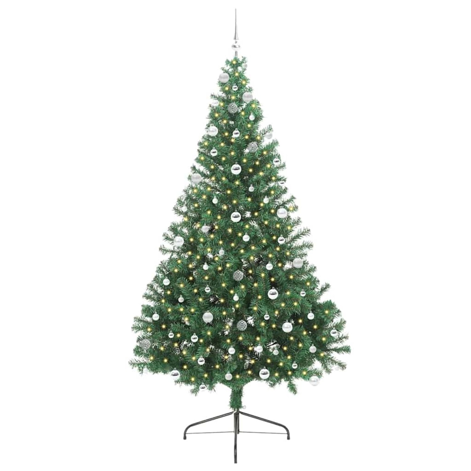 vidaXL Künstlicher Vorbeleuchteter Weihnachtsbaum Grün 240 cm PVC 3397042