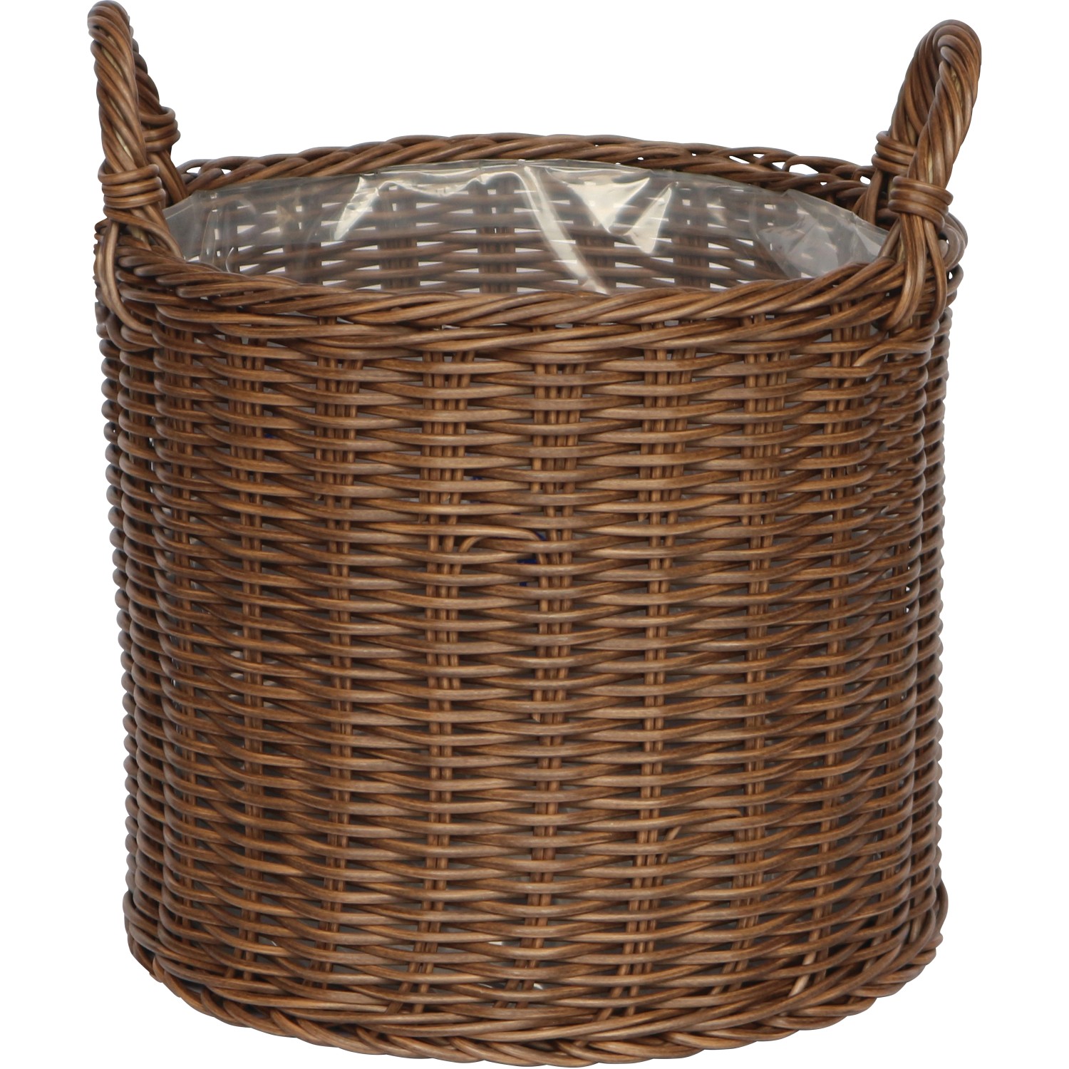 Korb mit Griffen aus Polyrattan 33 cm x 33 cm x 34,5 cm Braun