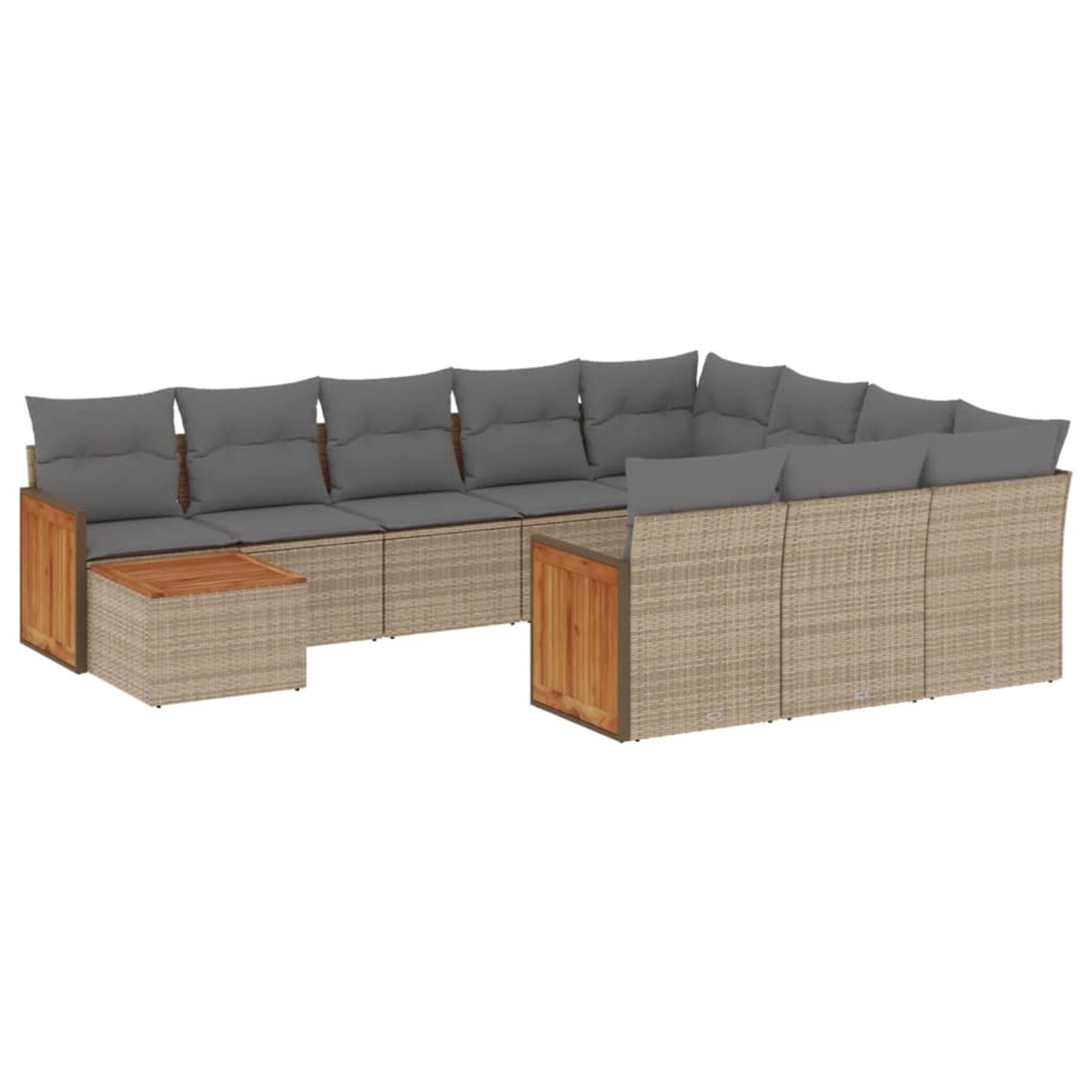 Thumbnail - vidaXL 11-Tlg Garten-Sofagarnitur mit Kissen Beige Poly Rattan 3260449