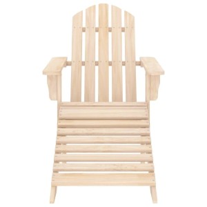 Adirondack-Gartenstuhl aus hellem Tannenholz mit Lattenrost-Design und abnehmbarem Fußteil für Garten.