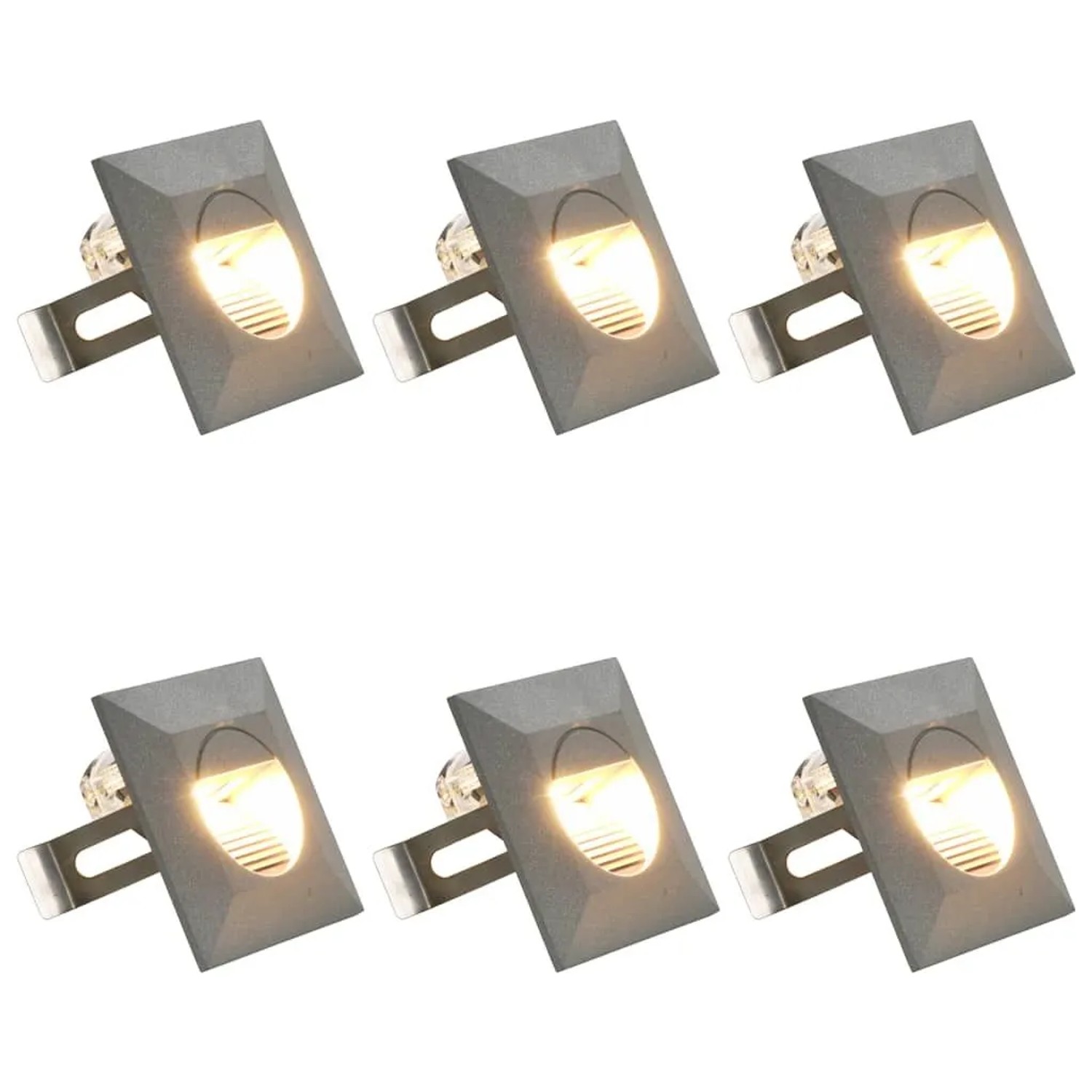 vidaXL Außenwandleuchten 6 Stk LED 2 W Silbern Quadratisch 45656