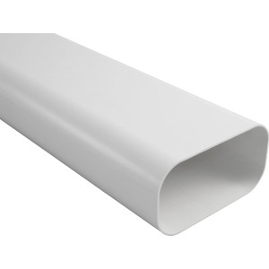 Weißes Marley Vierkantrohr, 1 m lang, für Flachkanalsysteme und Rundrohrsysteme.