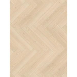 Muster von Parador Laminat Trendtime 3 Eiche Studioline hellbraun im Fischgrätmuster.