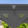 Detailansicht des anthrazitfarbenen Westmann Rundbogen-Carports mit Doppelstegplatten.