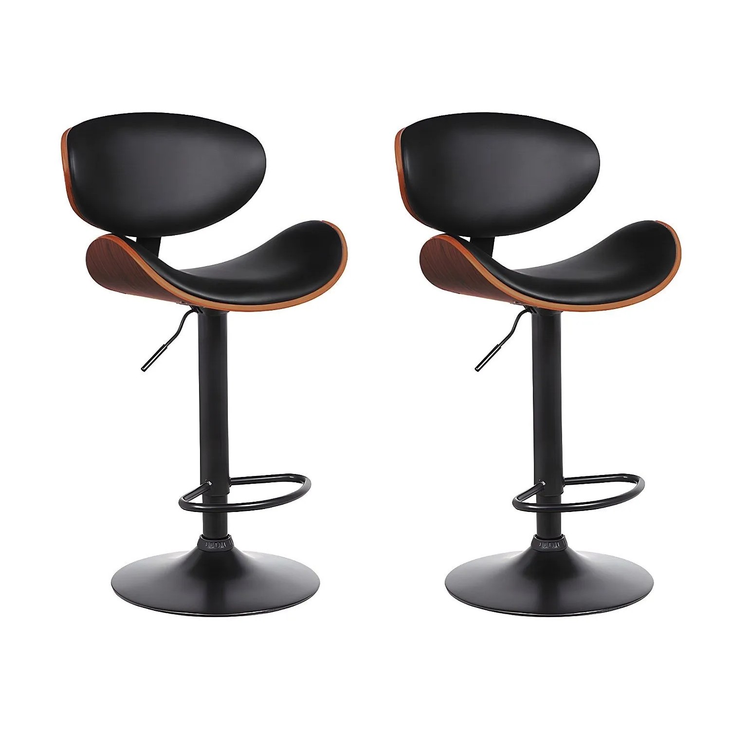 Vente-unique Barhocker Montenegro Schwarz  Naturfarben Dunkel 49.5 cm