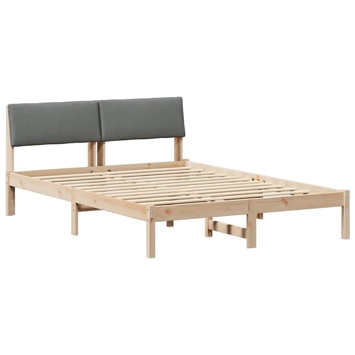 vidaXL Bettgestell Braun und Dunkelgrau 135 x 190 cm Massivholz Kiefer 8785 günstig online kaufen