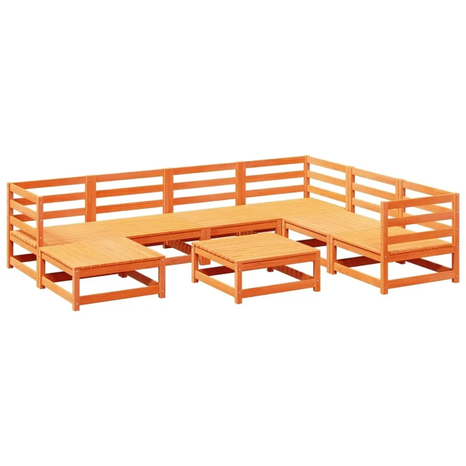 vidaXL 8-Tlg Garten-Sofagarnitur Wachsbraun Massivholz Kiefer 3299553 günstig online kaufen