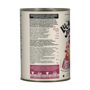 Lucky Jim Hunde-Nassfutter Adult Rind & Hirsch, 400g Dose.