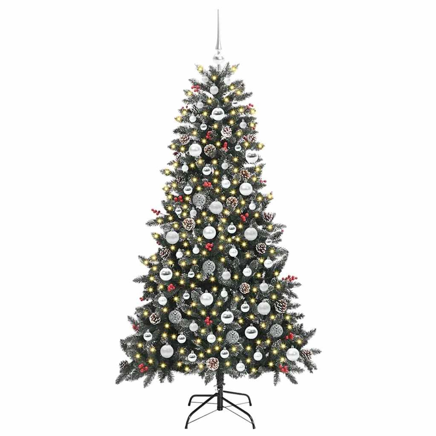 vidaXL Künstlicher Weihnachtsbaum mit 300 LEDs Grün 99 x 99 x 180 cm 3395885